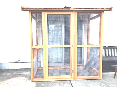 ベランダ デッキに猫が遊べる柵 犬小屋製作工房kの犬小屋ブログ